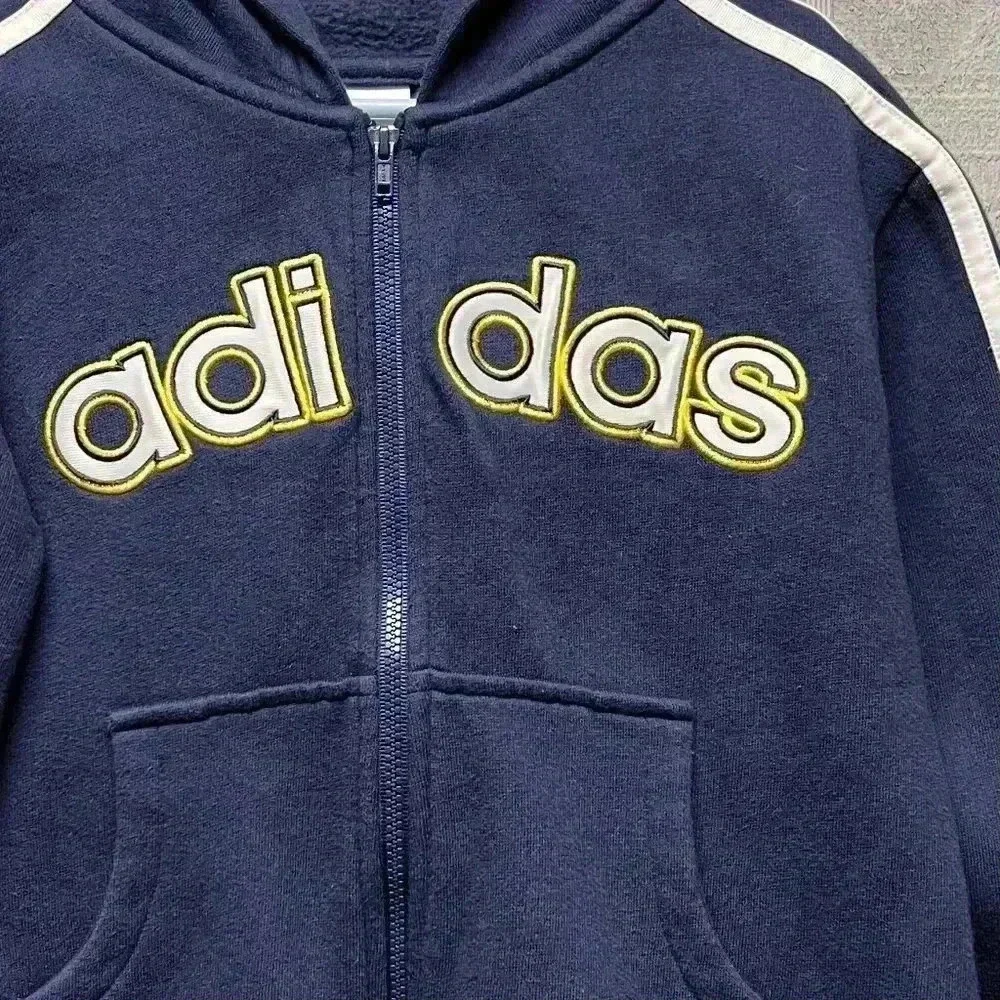 Adidas Girls Navy Blue Zip Up Hooded Jacket Size 5